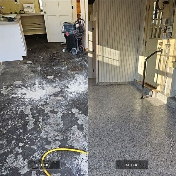 Before and After Epoxy Garage Floor Service in Bloomfield, CT (1)